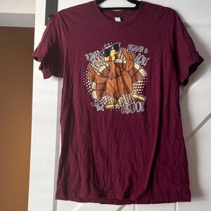 Women’s Turkey Day Maroon Graphic T-Shirt